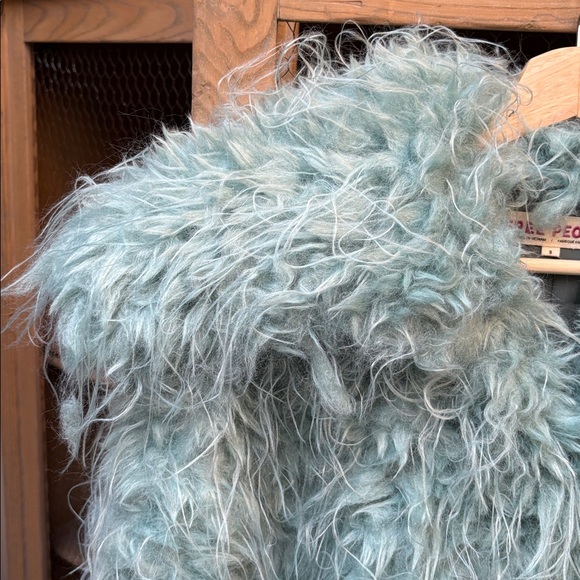 Free People Moonlight Faux Fur Jacket in Granite Green - Picture 7 of 15